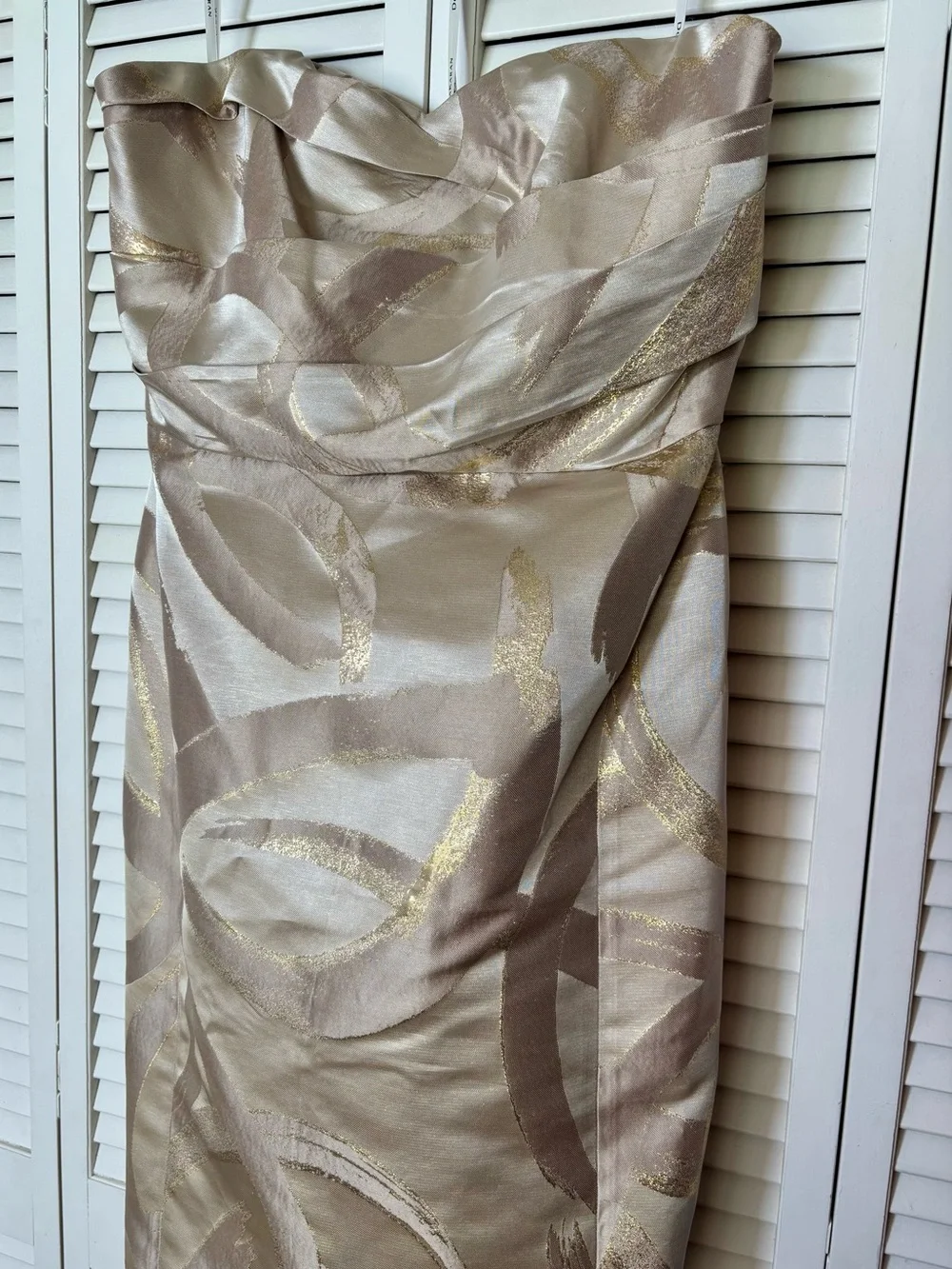 NWT Donna Karan Jacquard Metallic Maxi Gown Size 12 - Picture 6 of 10